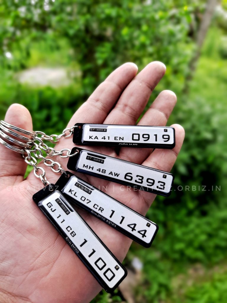 Gel Number Plate Keychain