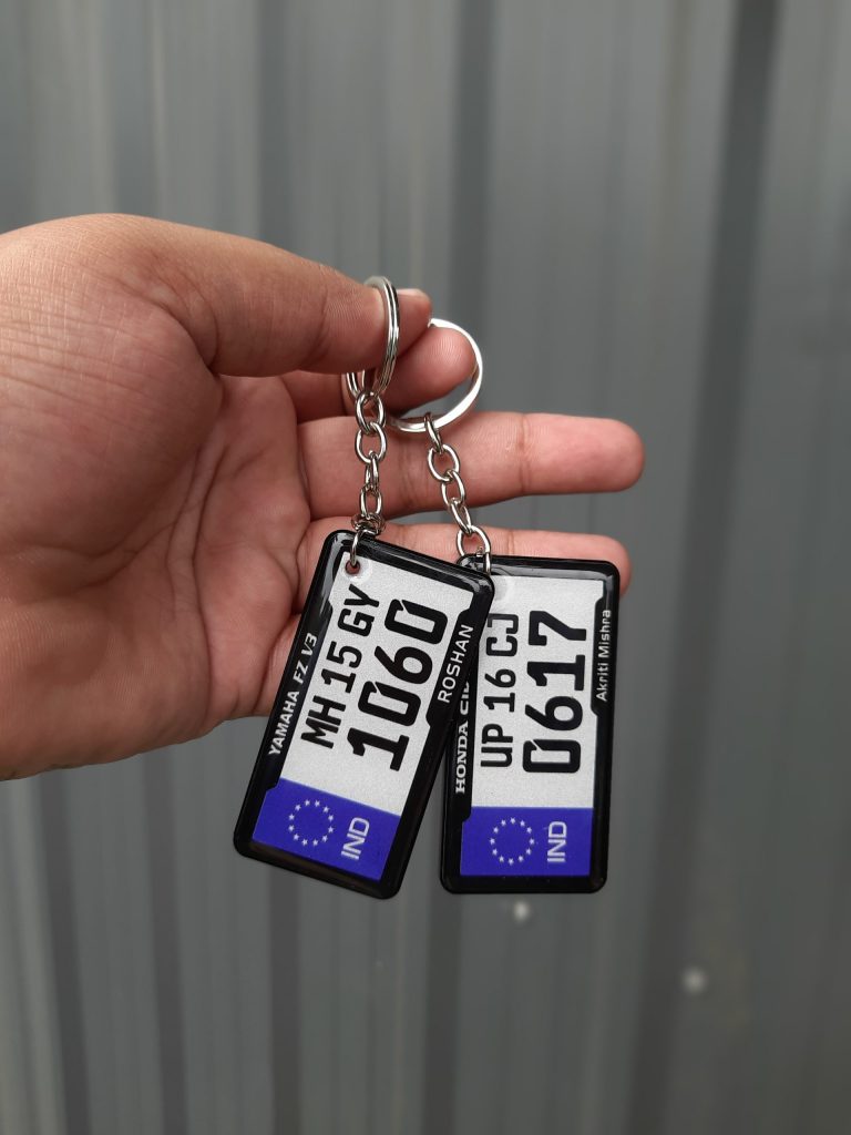 IND NUMBER PLATE GEL BIKE KEYCHAIN