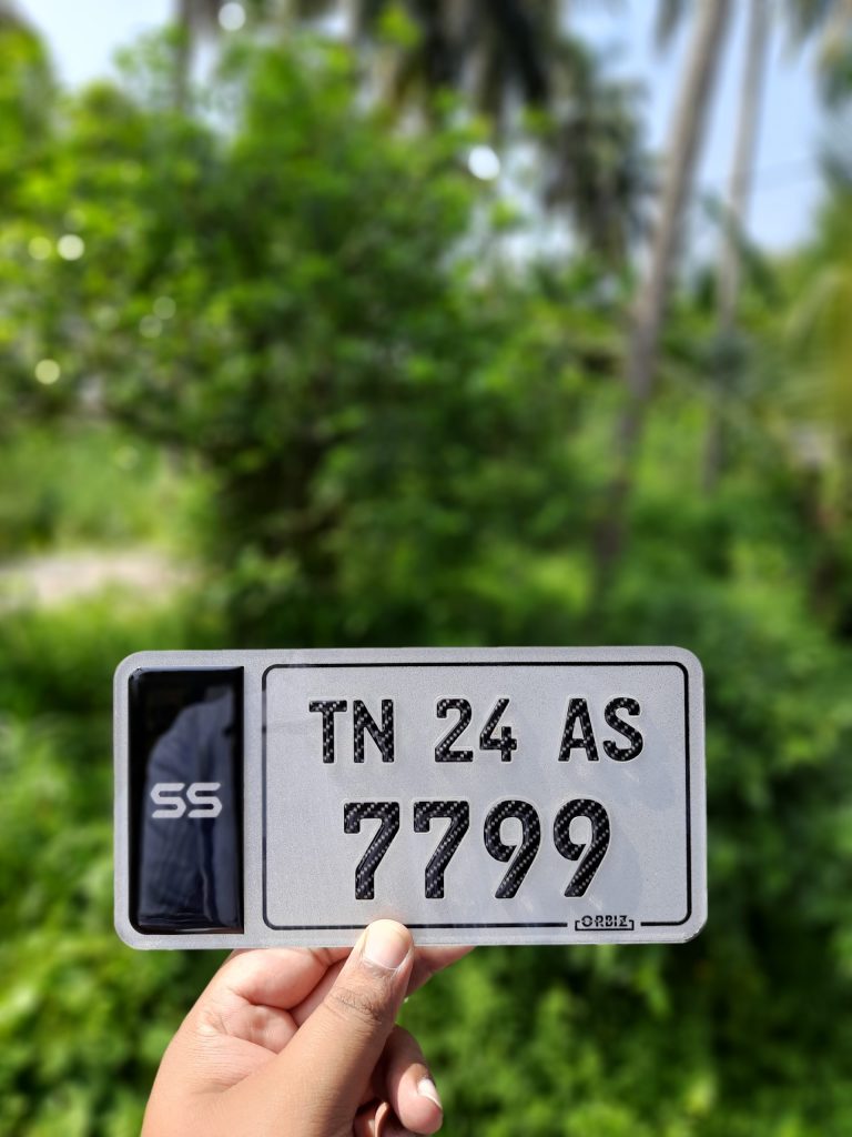 Crystal 3D Bike Number Plate