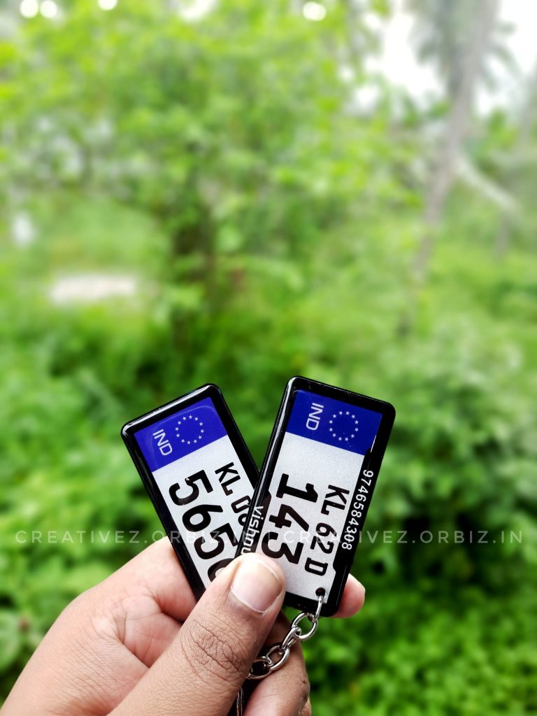 IND NUMBER PLATE GEL BIKE KEYCHAIN