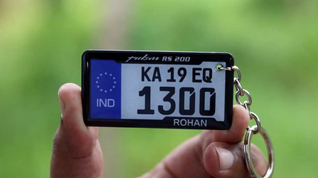 IND NUMBER PLATE GEL BIKE KEYCHAIN