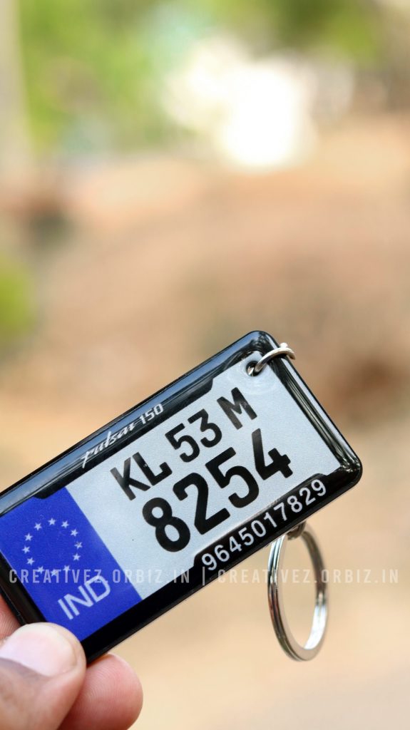 IND NUMBER PLATE GEL BIKE KEYCHAIN