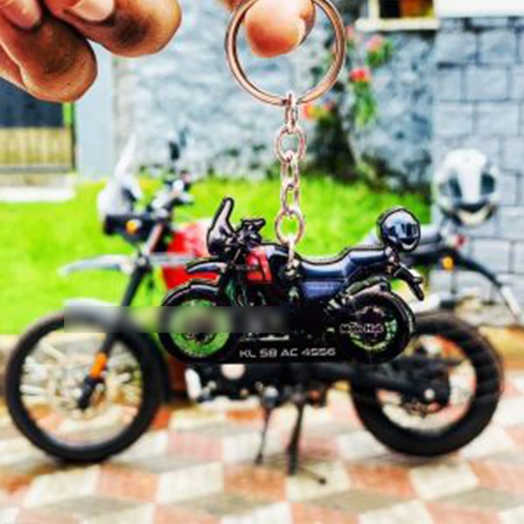 Bike/Car Shape Number Plate Keychain
