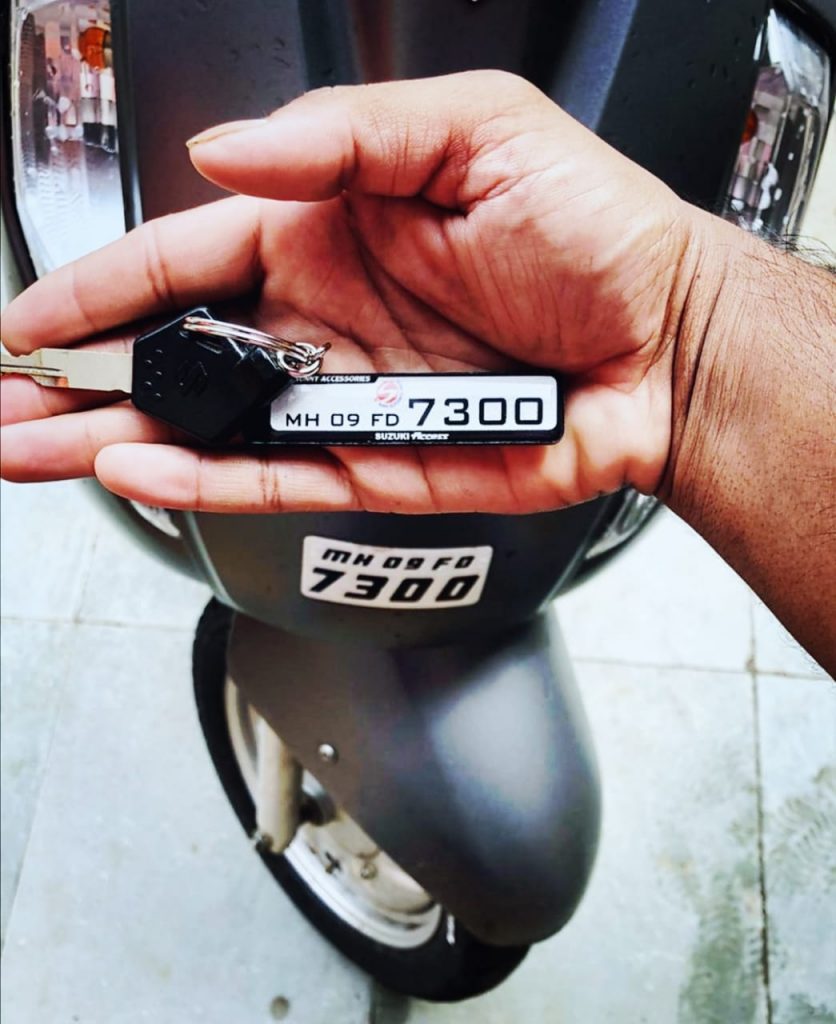 Gel Number Plate Keychain