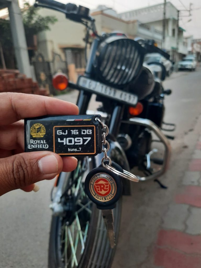 RE Number Plate Keychain