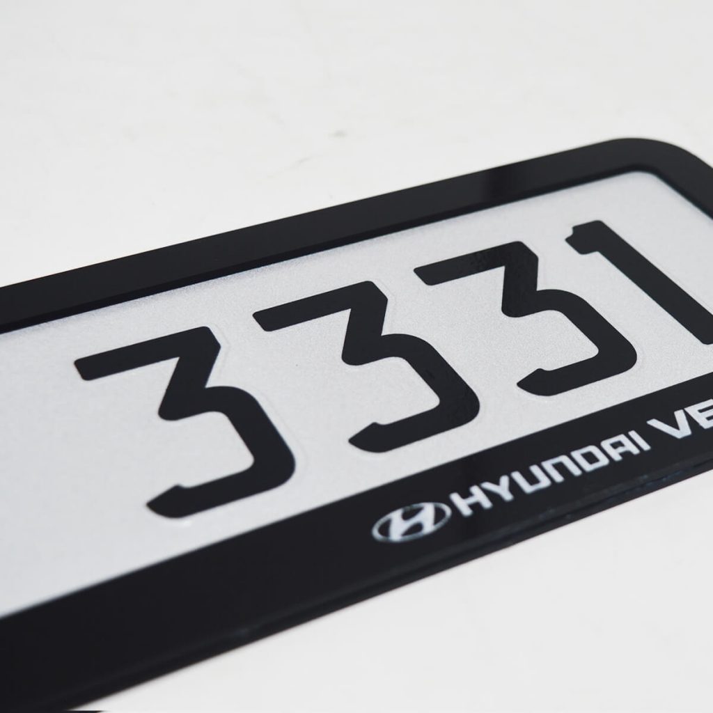 Formula One Sticker Punching Number Plate