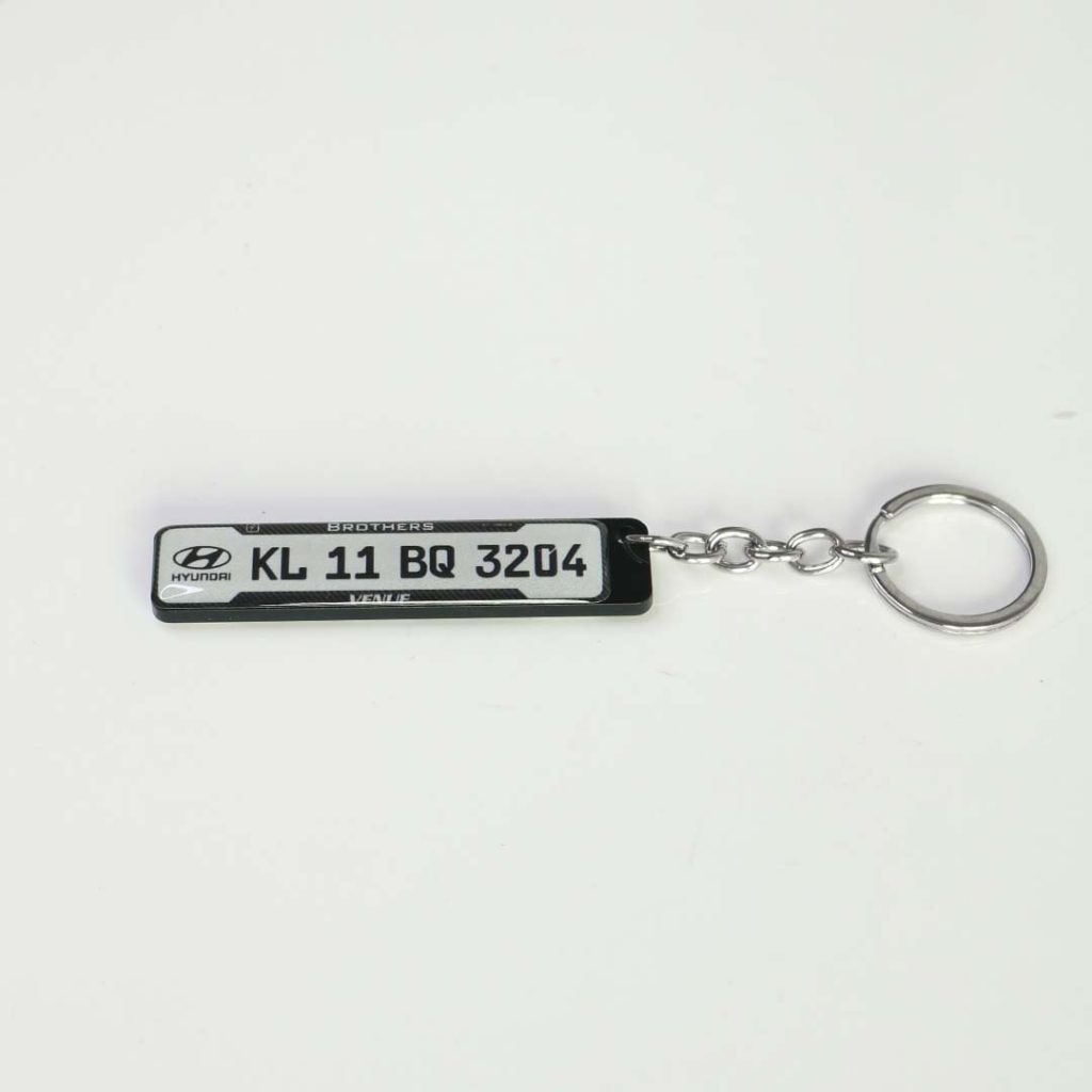 Gel Number Plate Keychain