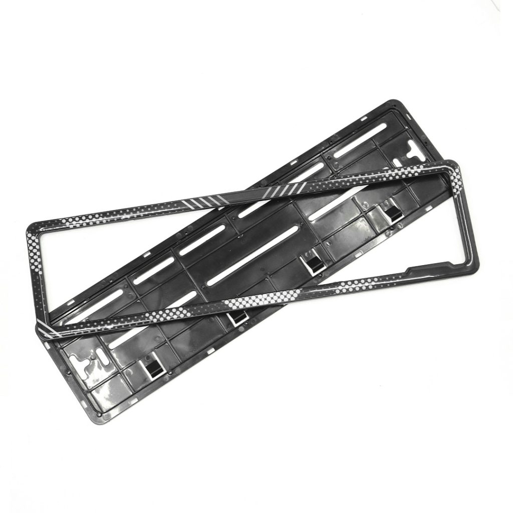 HSRP Car Number Plate Gel Frame Set - Black & White