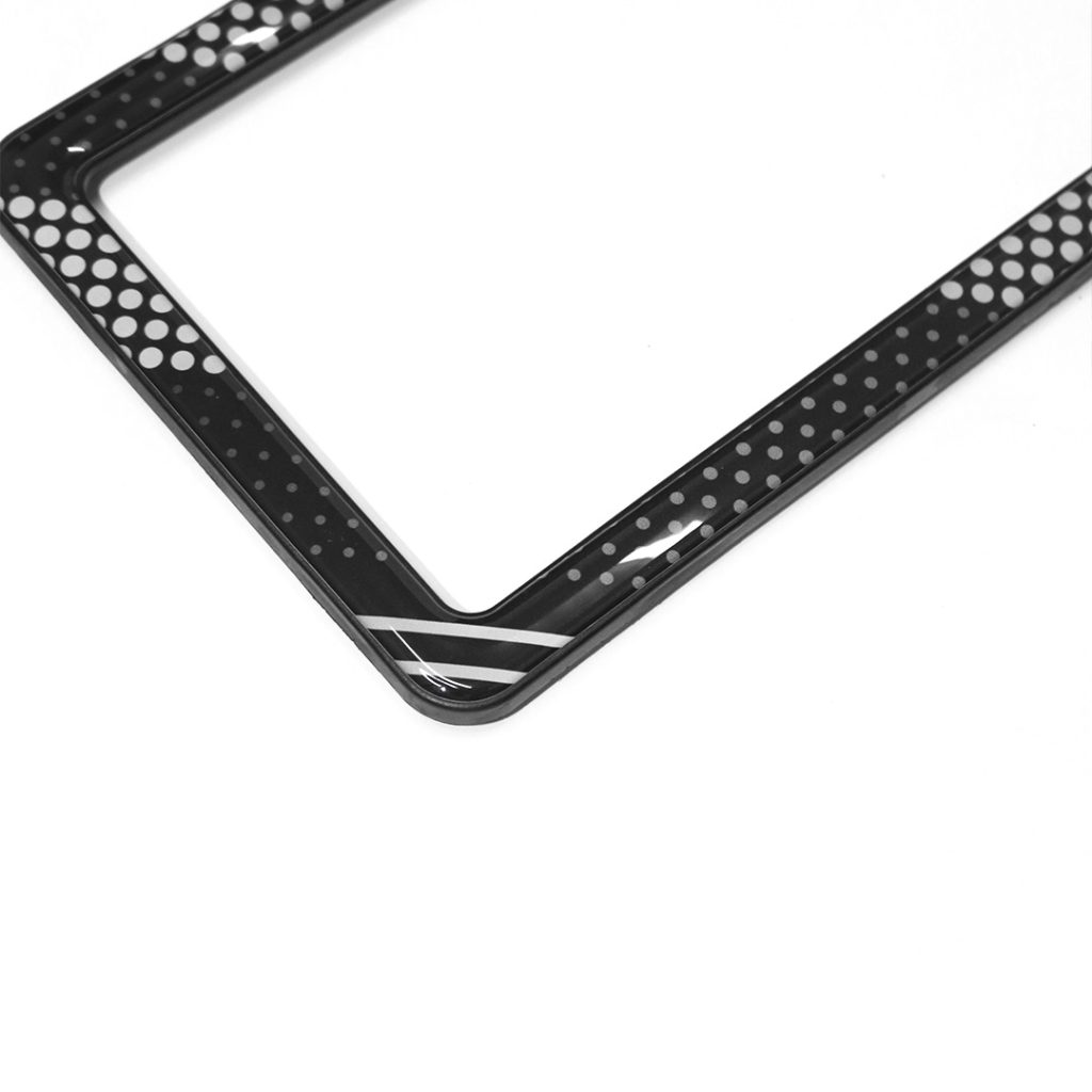 HSRP Car Number Plate Gel Frame Set Black & White NPD