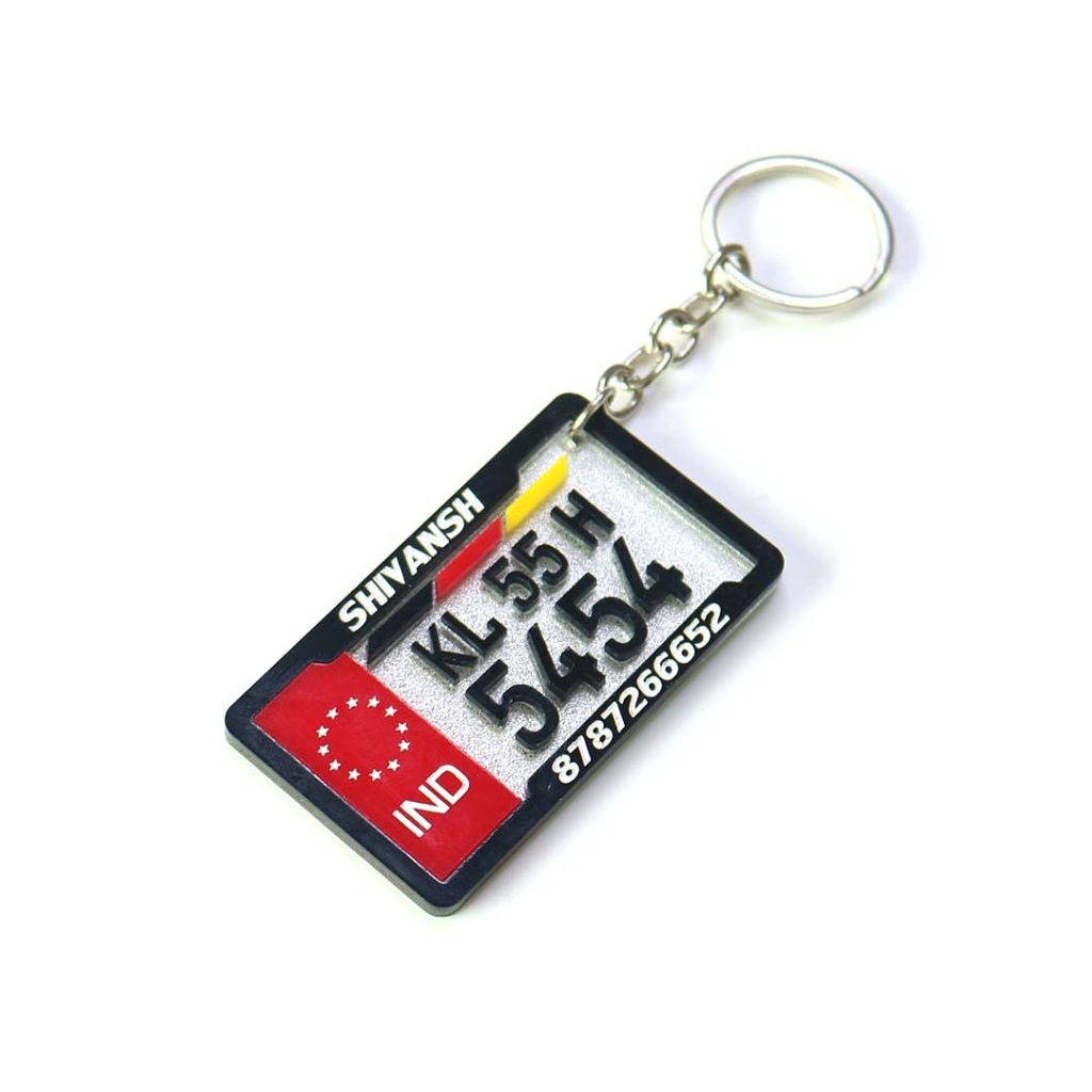Customized Number Plate Keychain