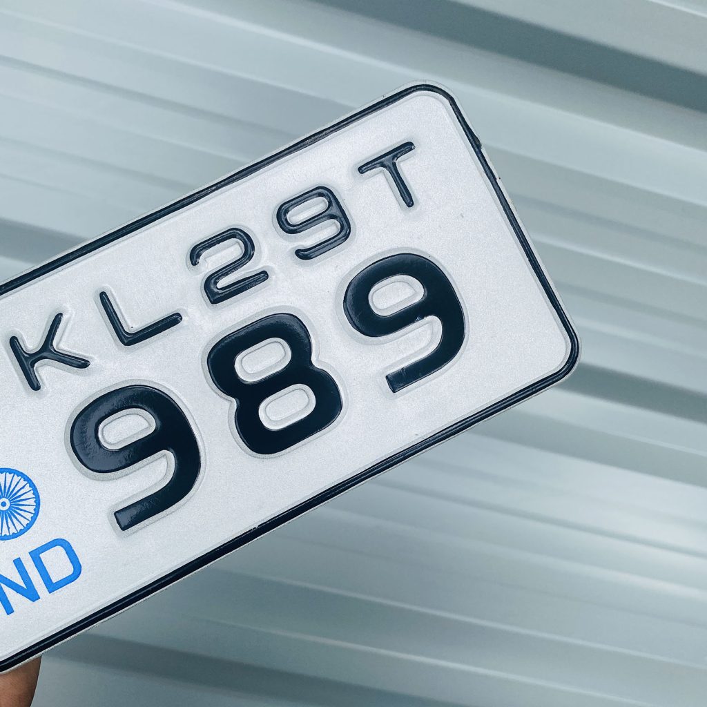 Euro White Flag Bike Aluminium Number Plate