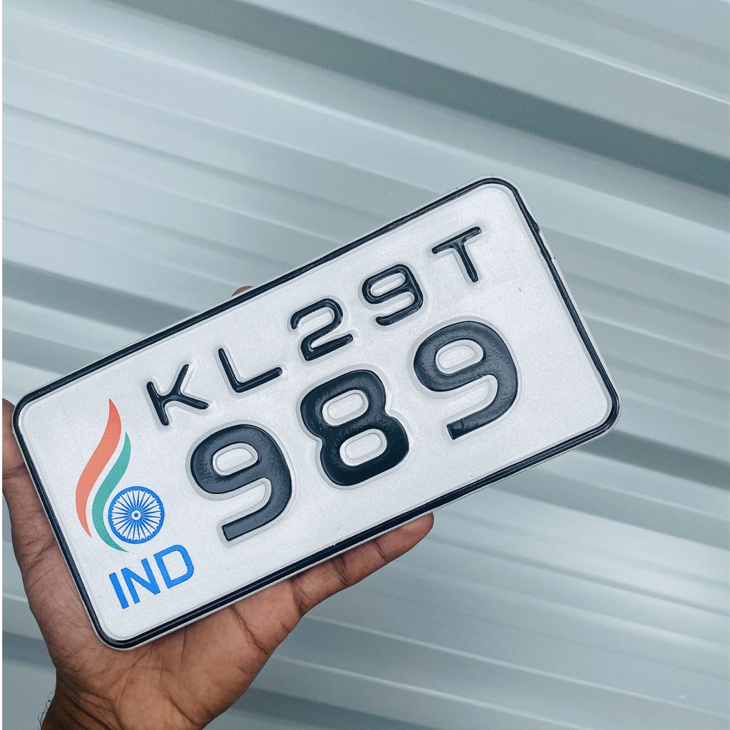 Euro White Flag Bike Aluminium Number Plate