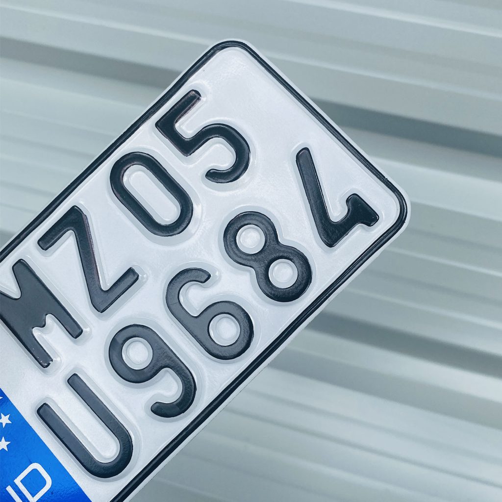 IND Font Bike Aluminium Punching Number Plate