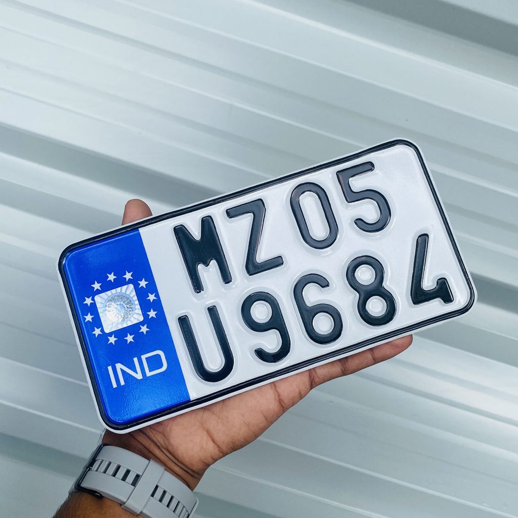 IND Font Bike Aluminium Punching Number Plate
