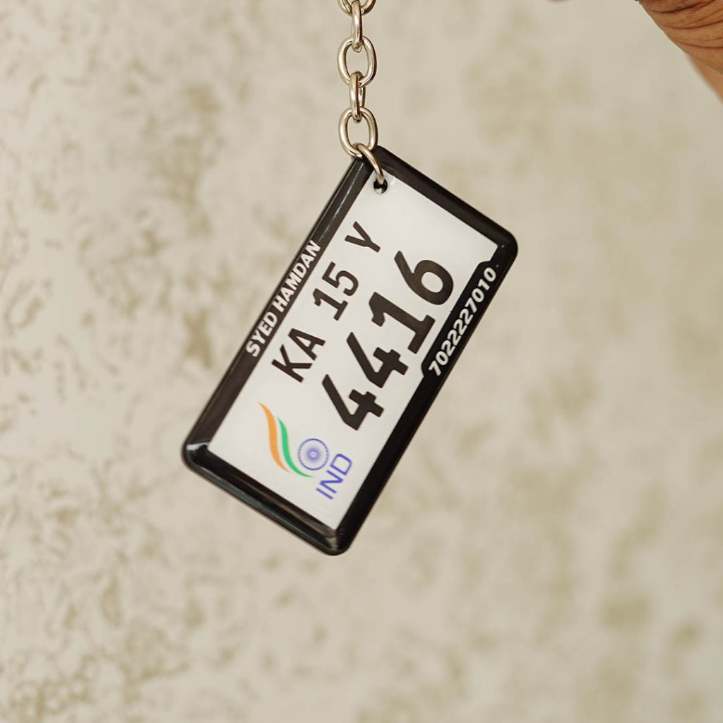 Customized Number Plate Gel Keychain