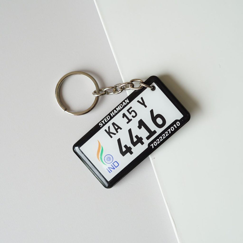 Customized Number Plate Gel Keychain