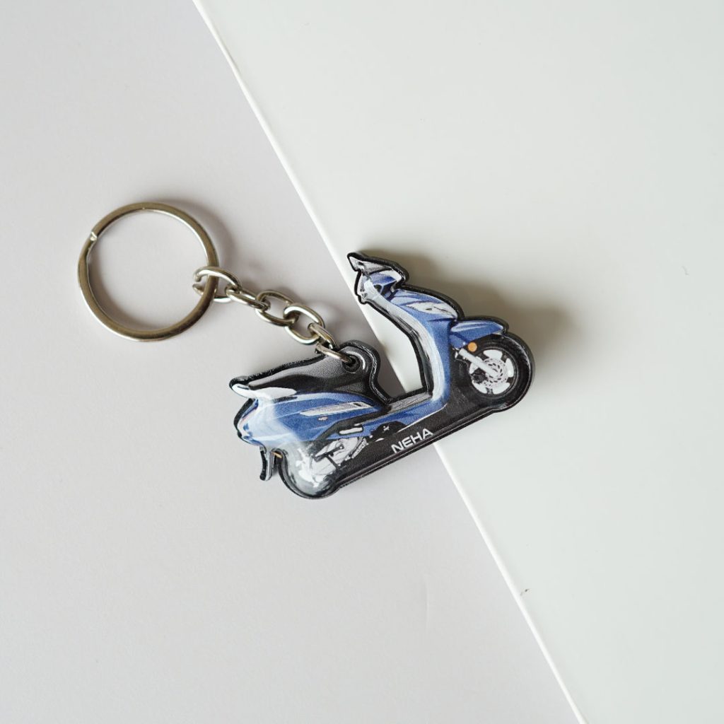 Customized Bike Shape Gel Keychain