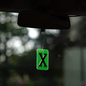 X car mirror hanging