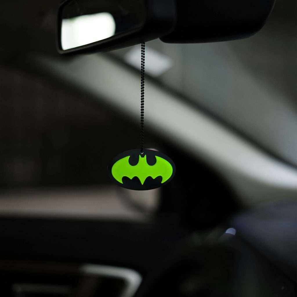 Fluorescent Green Batman Car Mirror Hanging