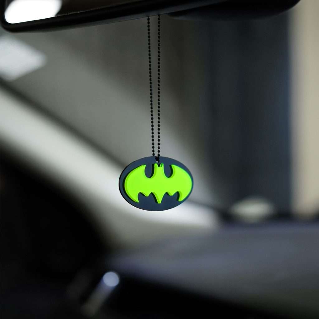 Fluorescent Green Batman Car Mirror Hanging