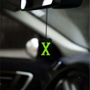 X car mirror hanging