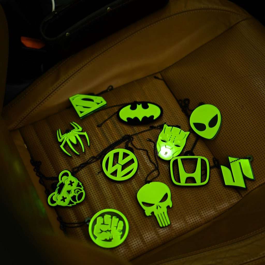 Fluorescent Green Batman Car Mirror Hanging