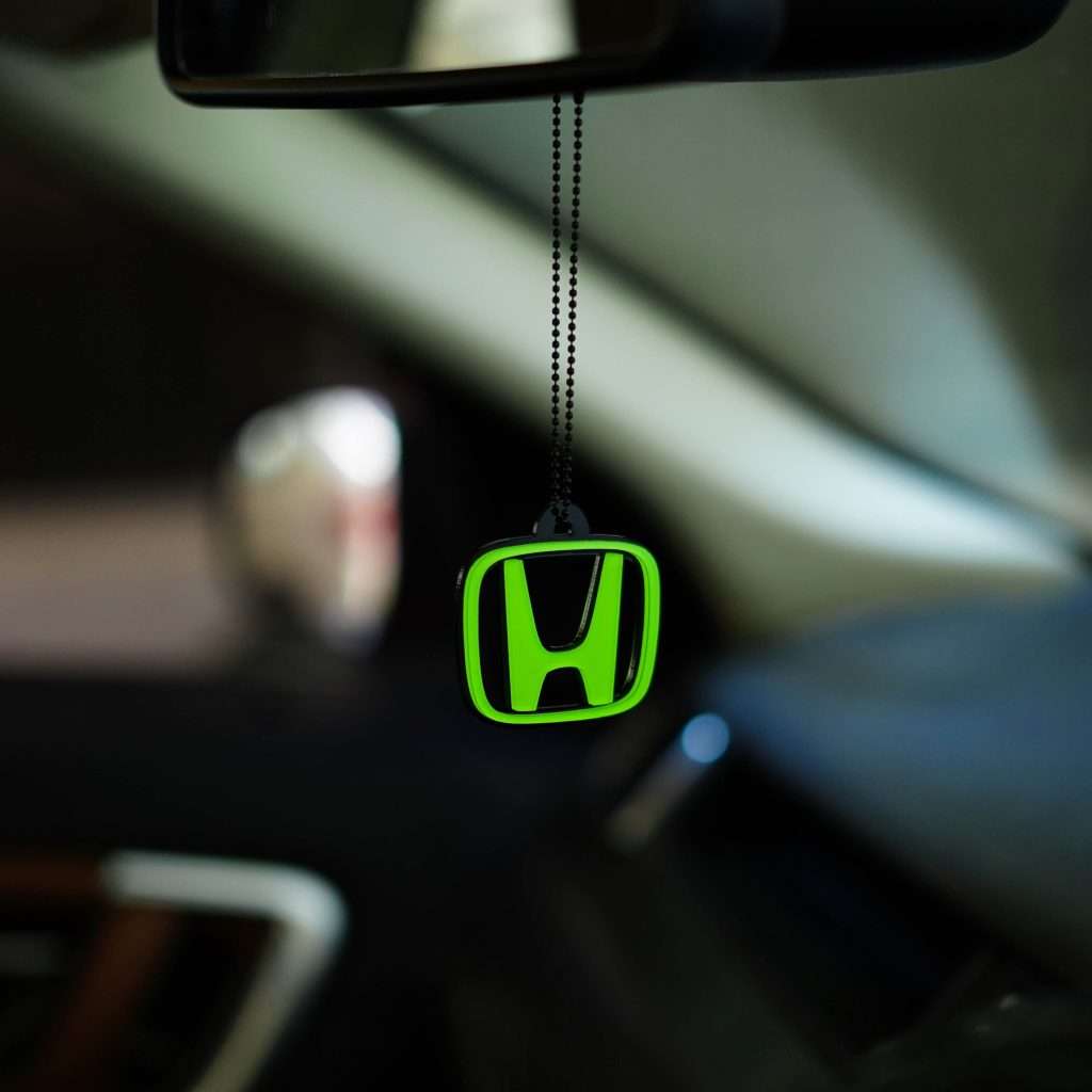 Fluorescent Green Honda Car Mirror Hanging