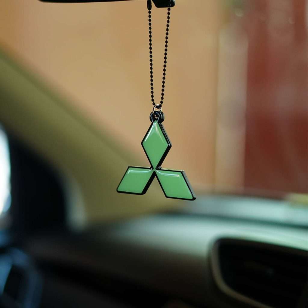 Mitsubishi Logo Fluorescent Gel Car Mirror Hanging