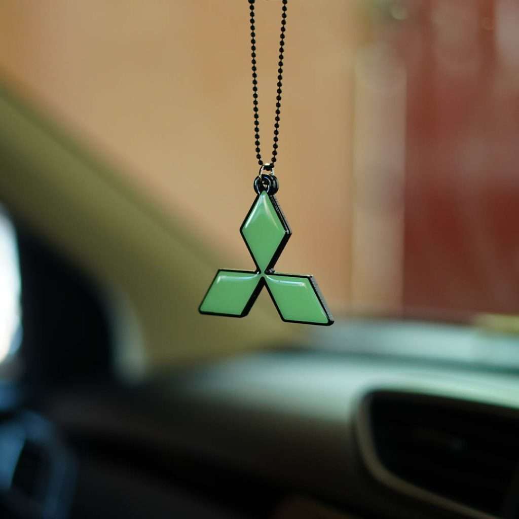 Mitsubishi Logo Fluorescent Gel Car Mirror Hanging