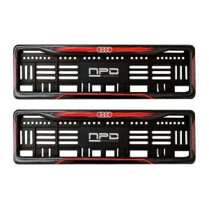 thumbnail image 2 of HDC Autosports Red Aluminum License Plate Frame – Fits Front Or Rear, US Standard Size, Durable Metal Cover 2 of 5