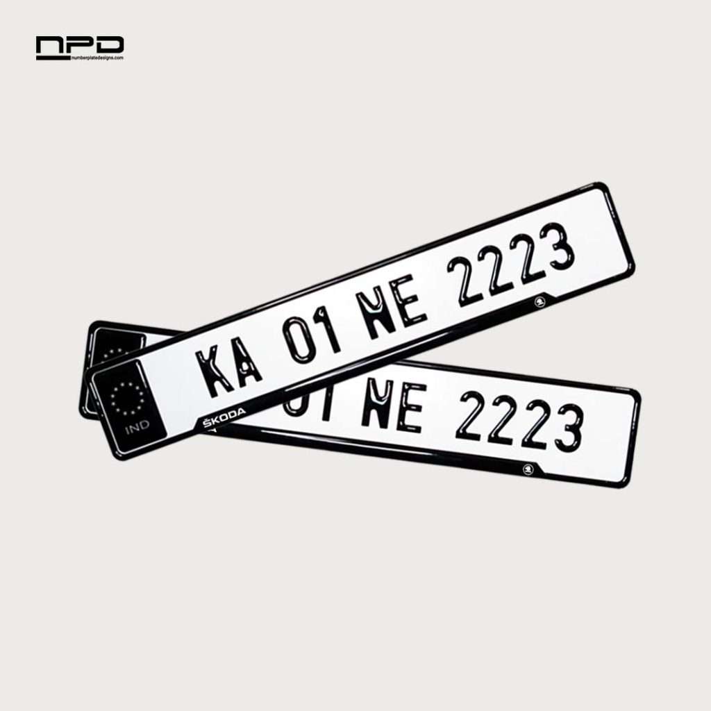 Skoda Car Premium Reflective 3D Gel Number Plate