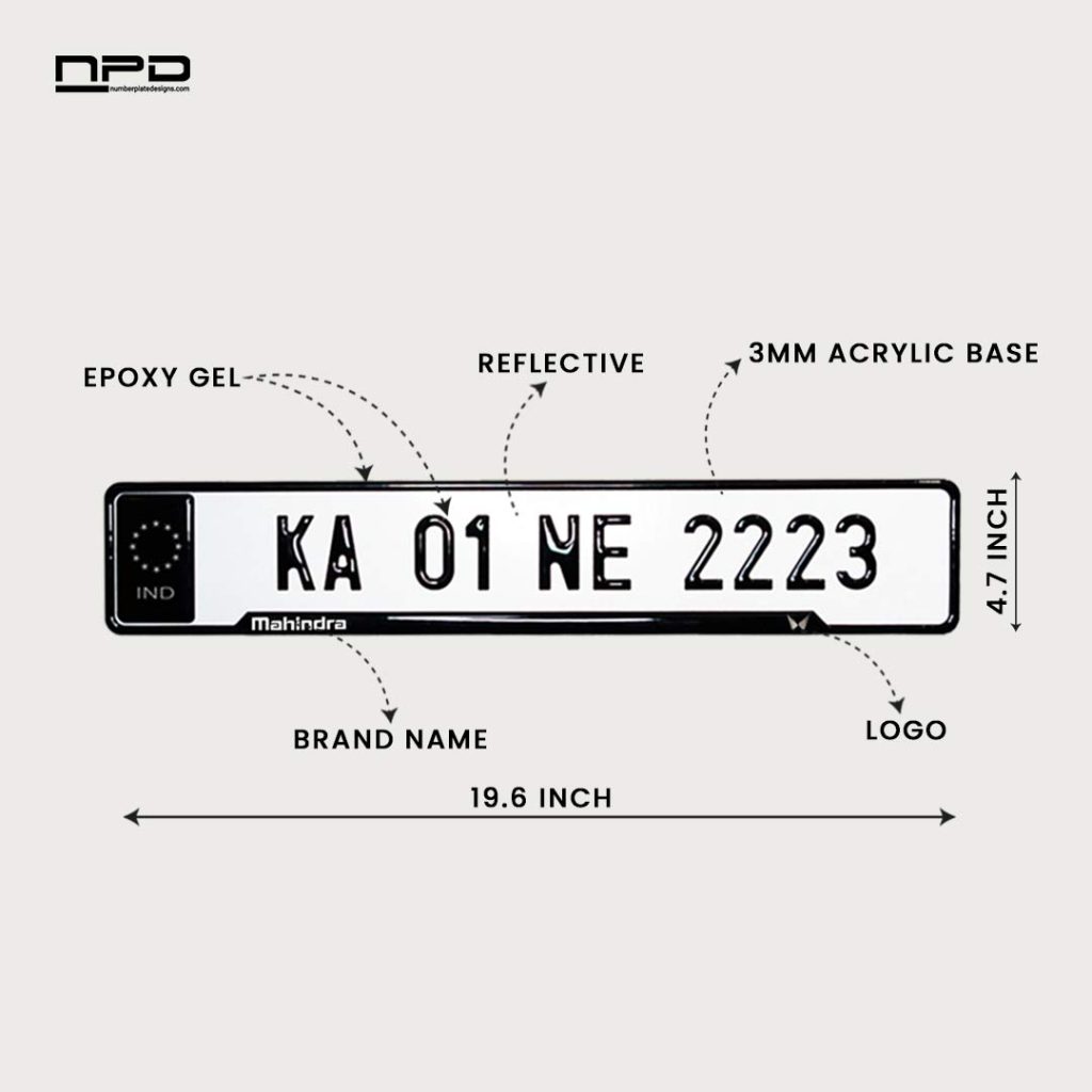 Mahindra Car Premium Reflective 3D Gel Number Plate