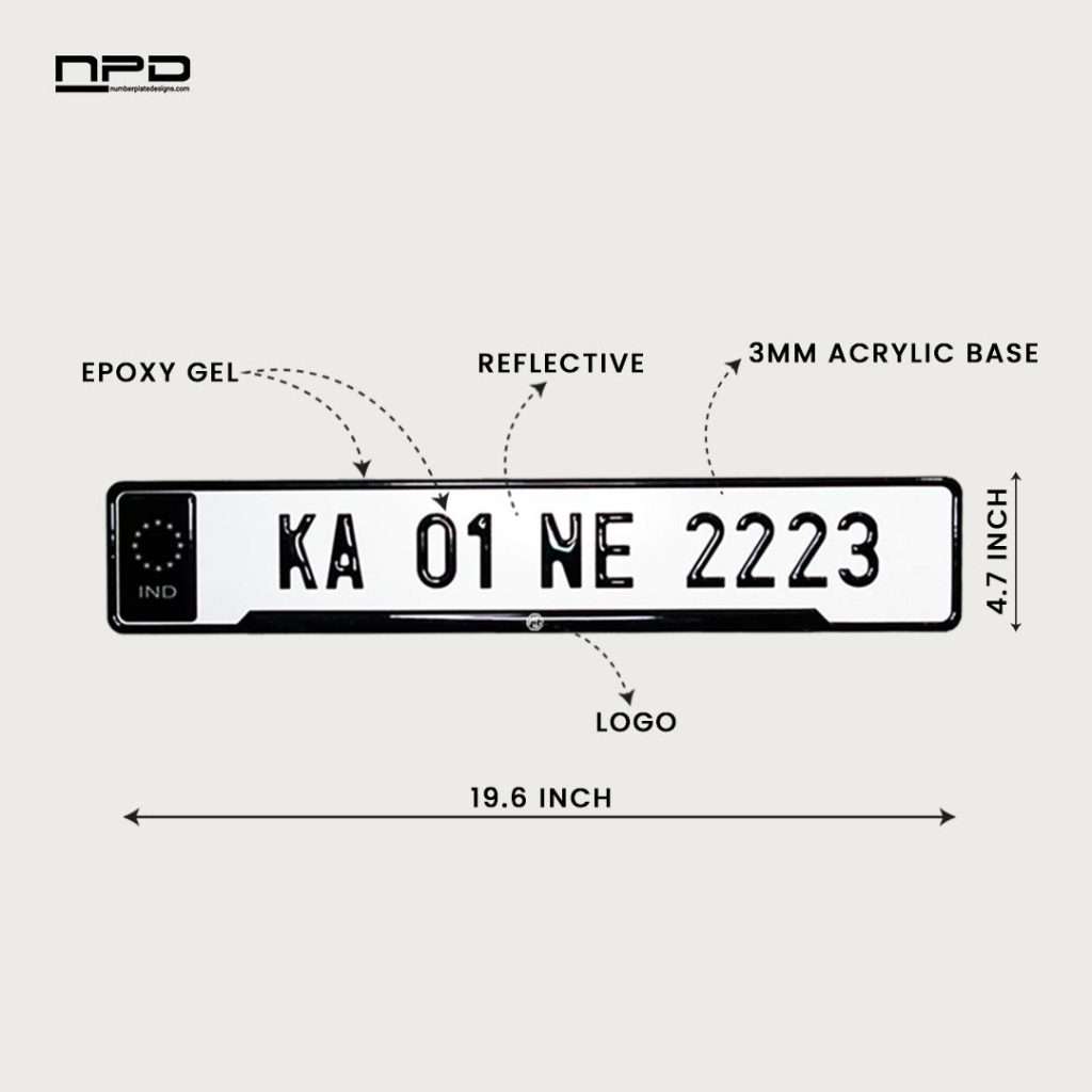 MG Car Premium Reflective 3D Gel Number Plate