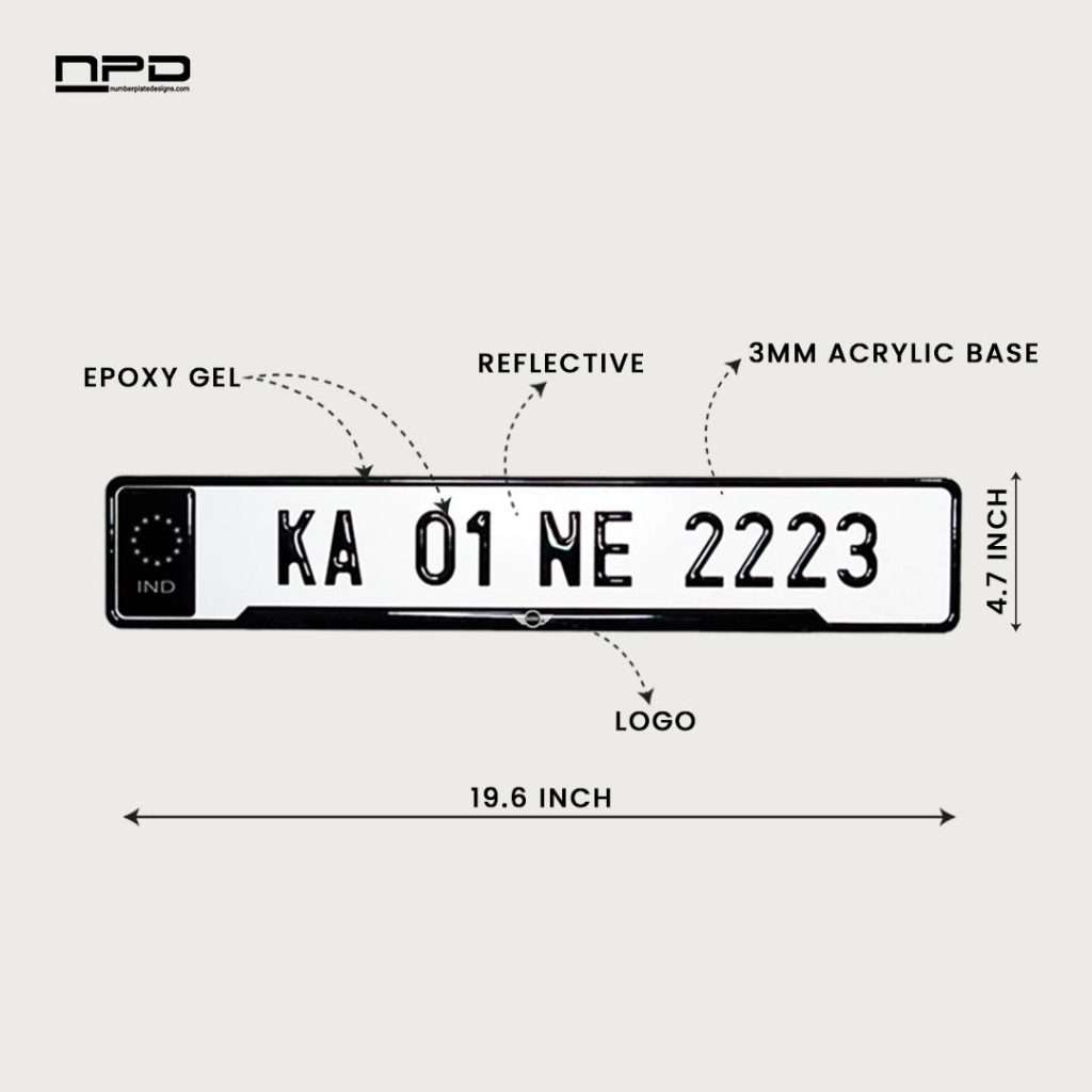 MINI Cooper Car Premium Reflective 3D Gel Number Plate
