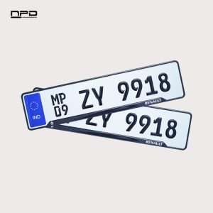 Renault Premium Acrylic Car Number Plate with Epoxy Gel & Honeycomb Reflective Design