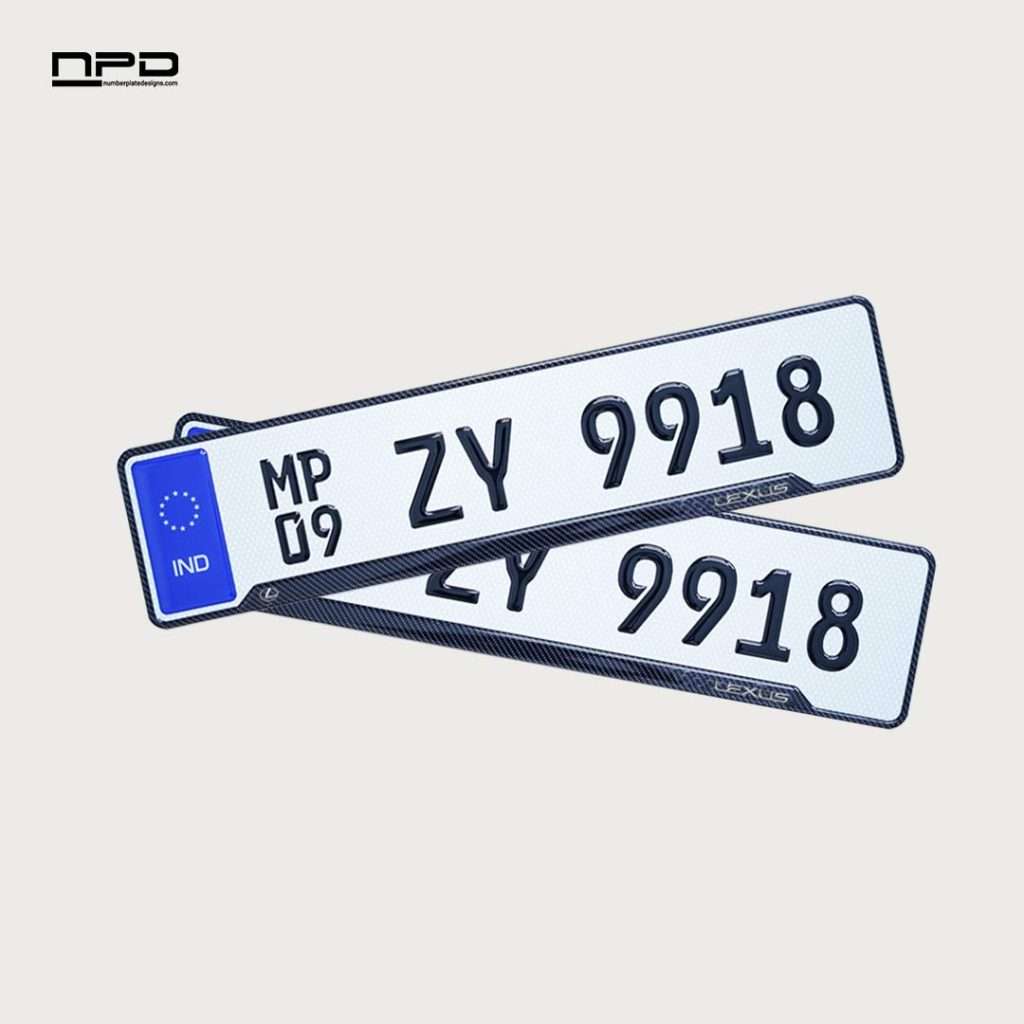 Mahindra Premium Acrylic Car Number Plate with Epoxy Gel & Honeycomb Reflective Design