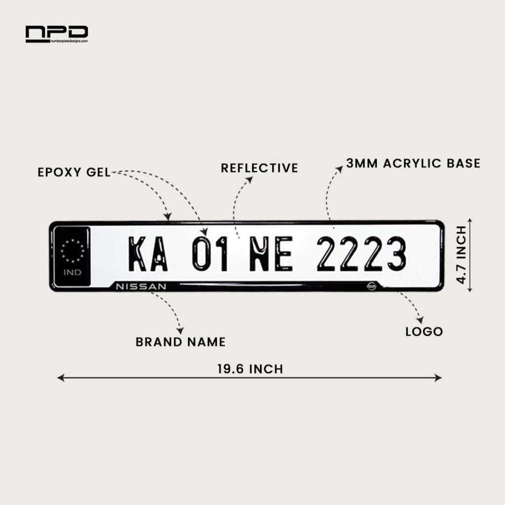 Nissan Car Premium Reflective 3D Gel Number Plate