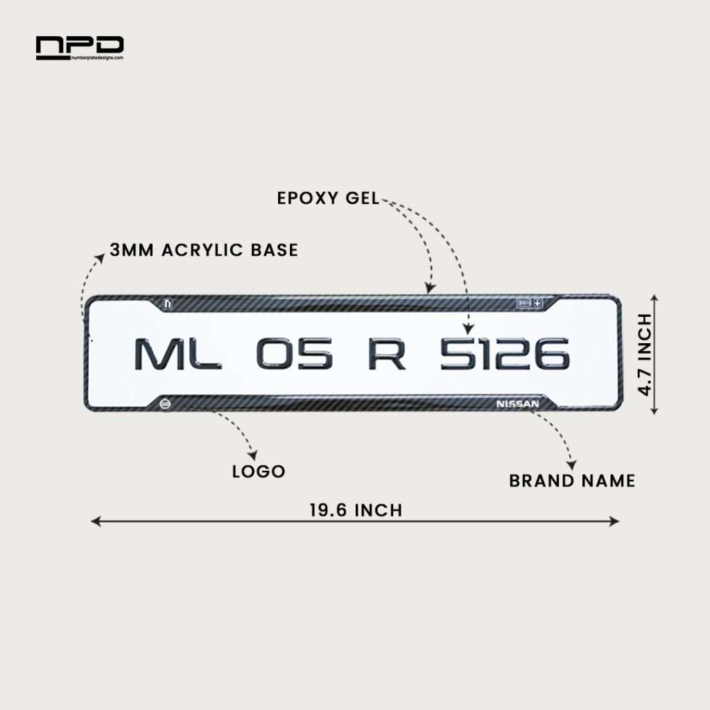 Nissan Car Premium Gel Number Plate