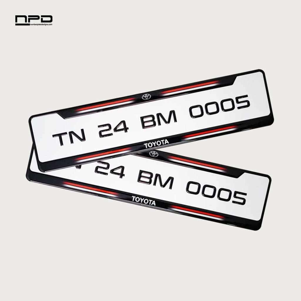 Toyota Car Premium Gel Number Plate