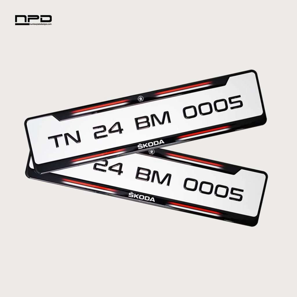Skoda Car Premium Gel Number Plate
