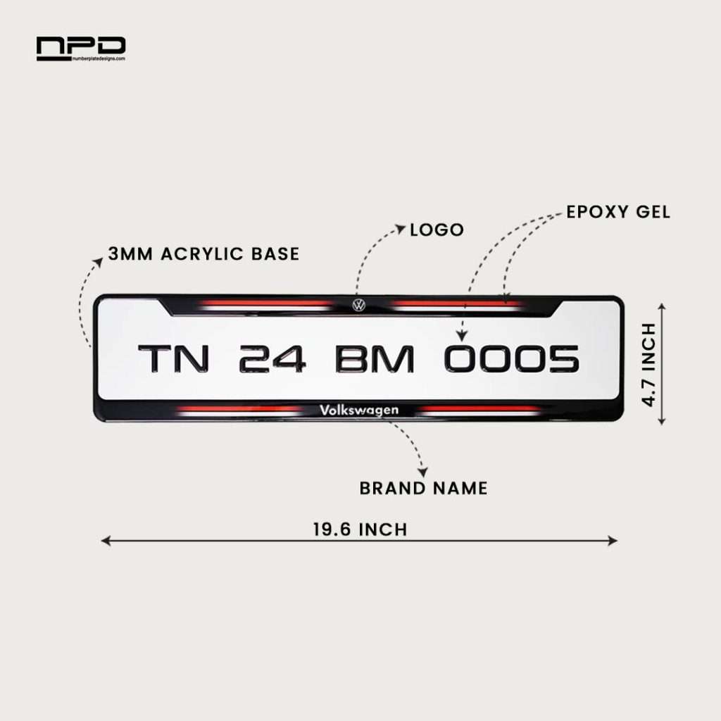 Volkswagen Car Gel Number Plates