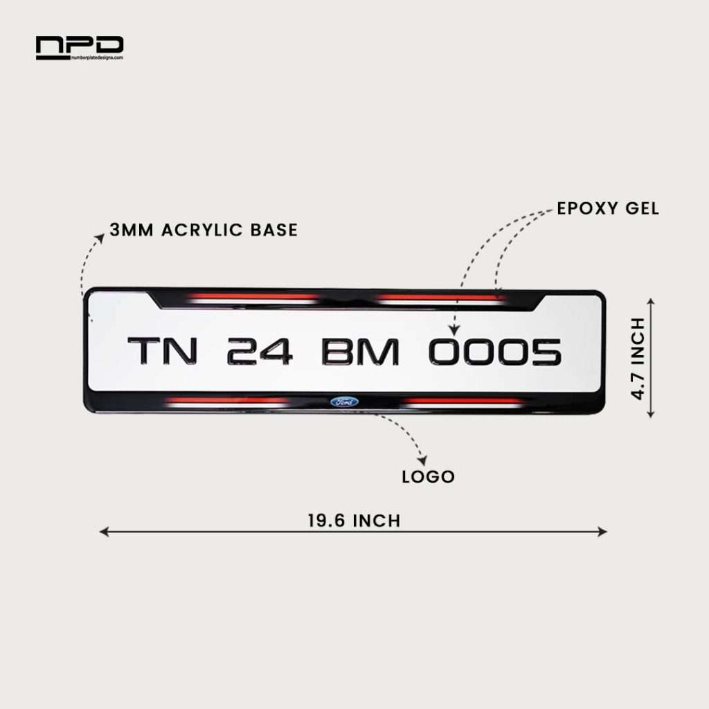 Car Gel Number Plate - Ford