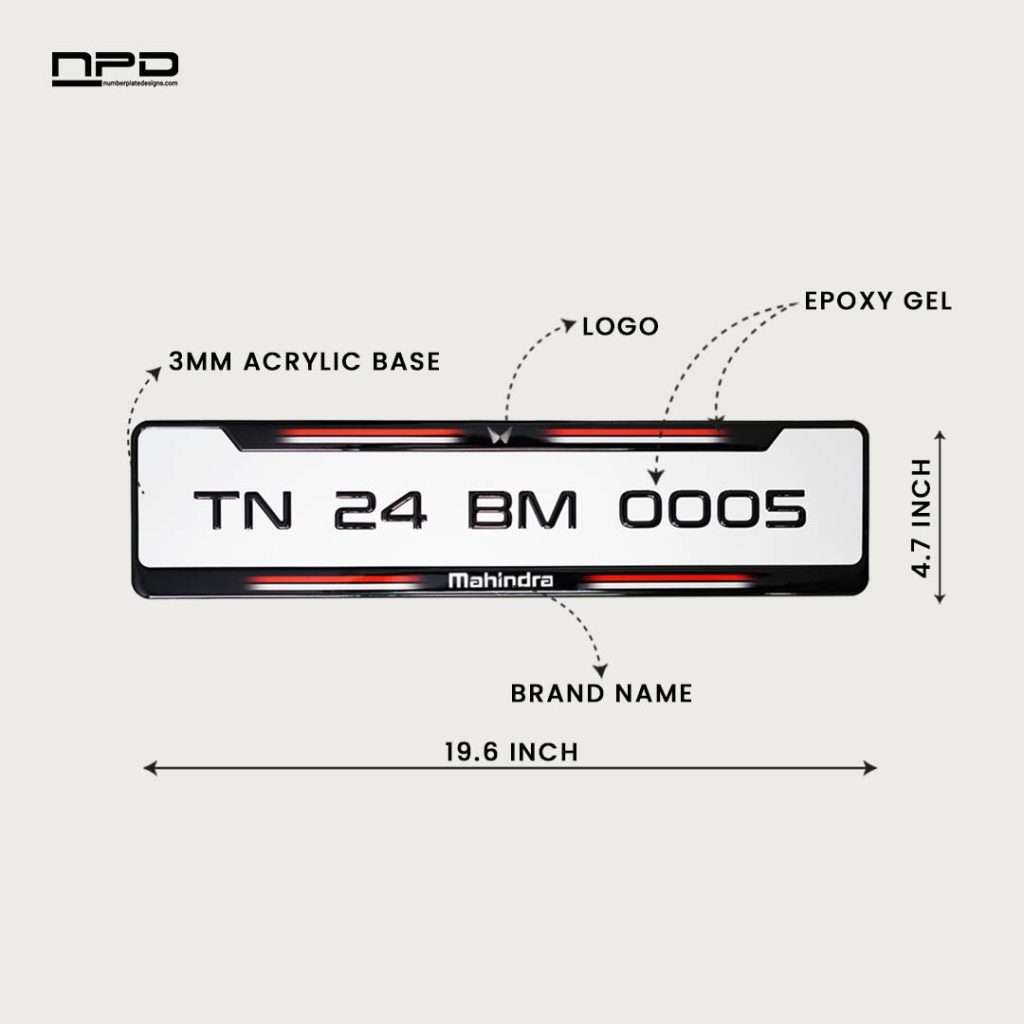 Mahindra Premium Gel Number Plate