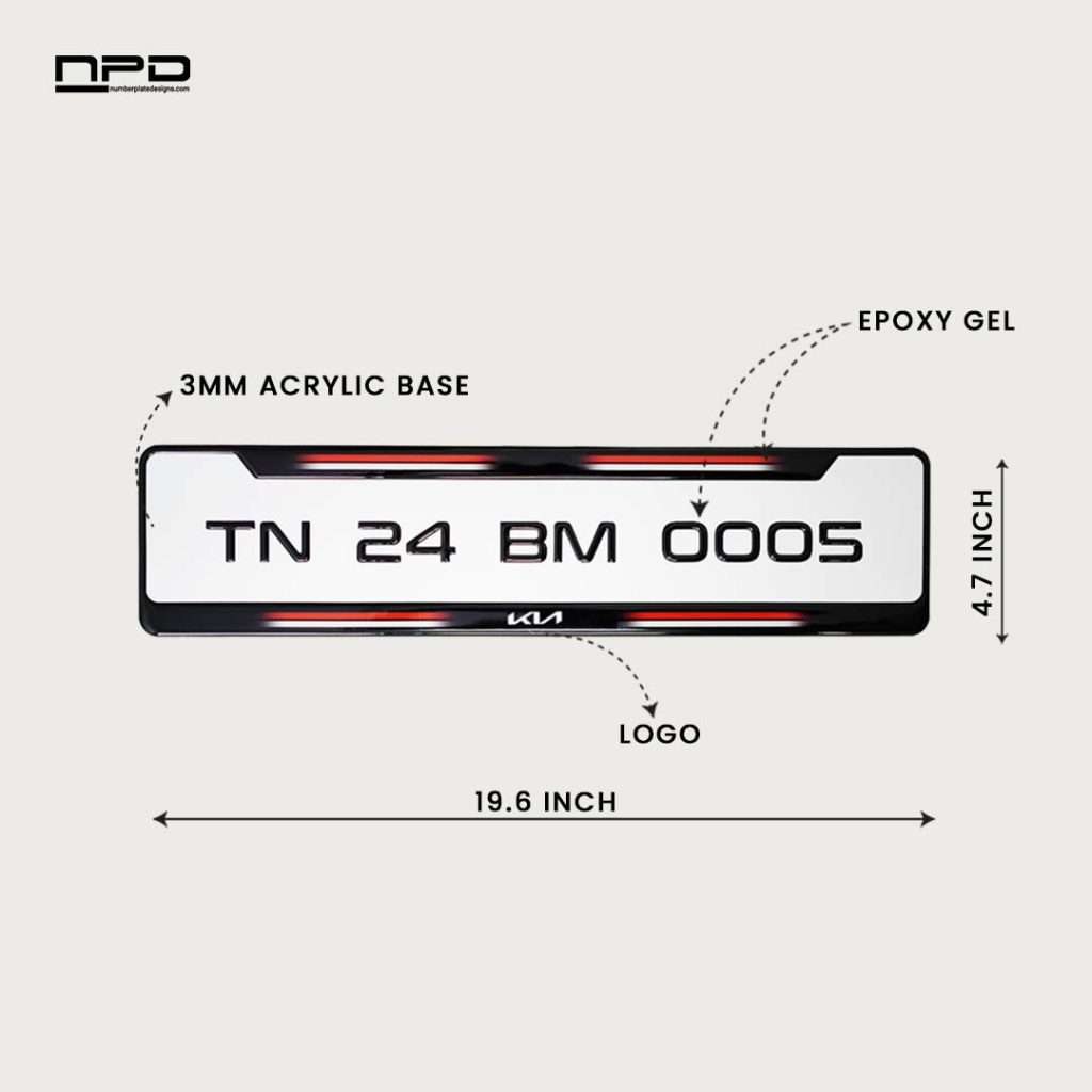 KIA Premium Gel Number Plate