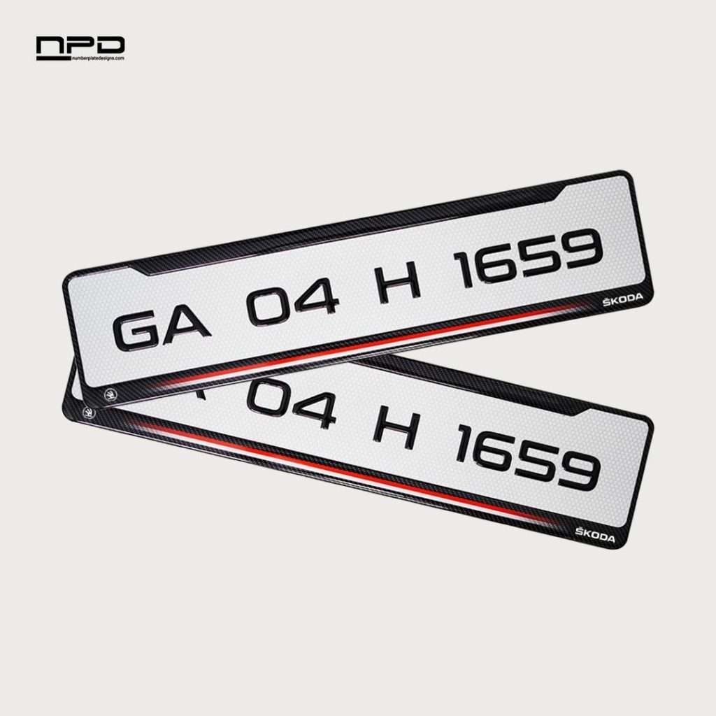 Car Gel Number Plate - Skoda