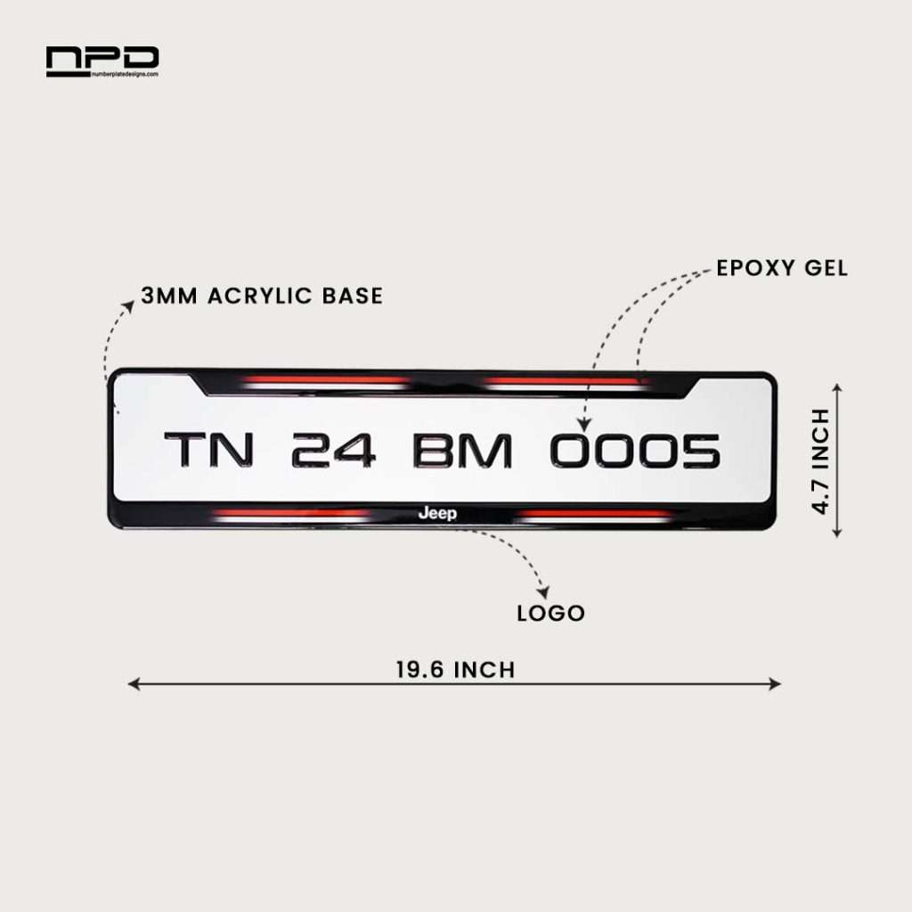 JEEP Premium Gel Number Plate