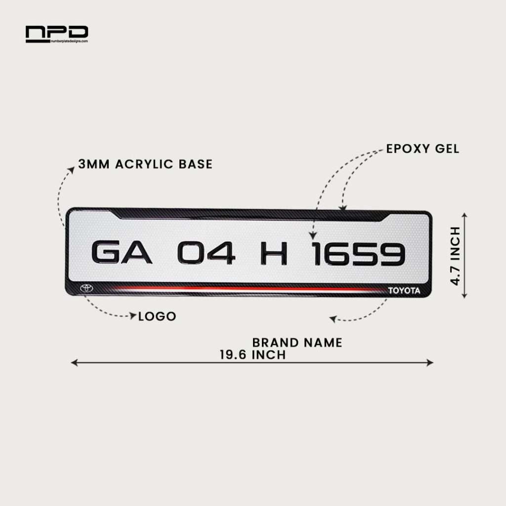 Car Gel Number Plate Toyota