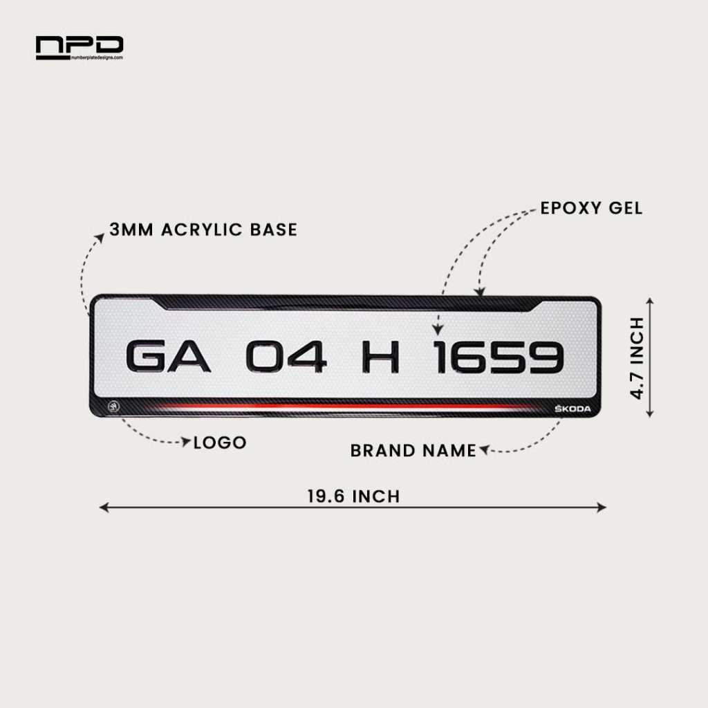 Car Gel Number Plate - Skoda