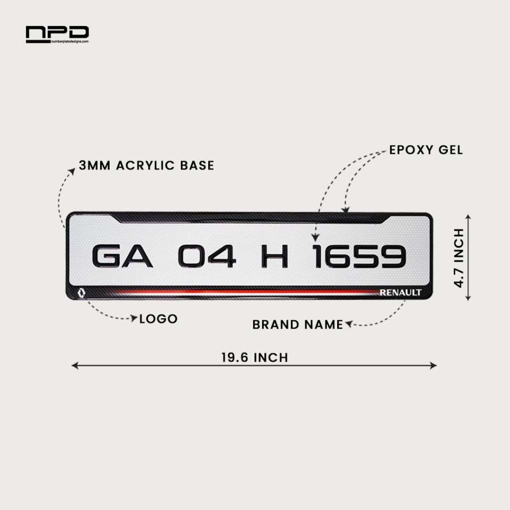 Car Gel Number Plate - Renault