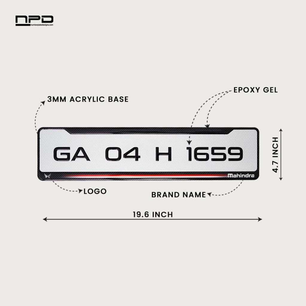 Car Gel Number Plate - Mahindra